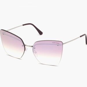 New TOM FORD Camilla-02 FT682 33G Rose Gold Mirror Gradient 63-15-140 Sunglasses